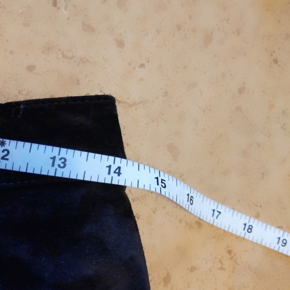 VTG Black Leather Suede Pants size 8 with elastic in waist - Picture 5 of 9